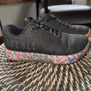 NOBULL Outwork M 5.5 W 7 Black Heather Pixel Trainer CrossFit Gym Shoes